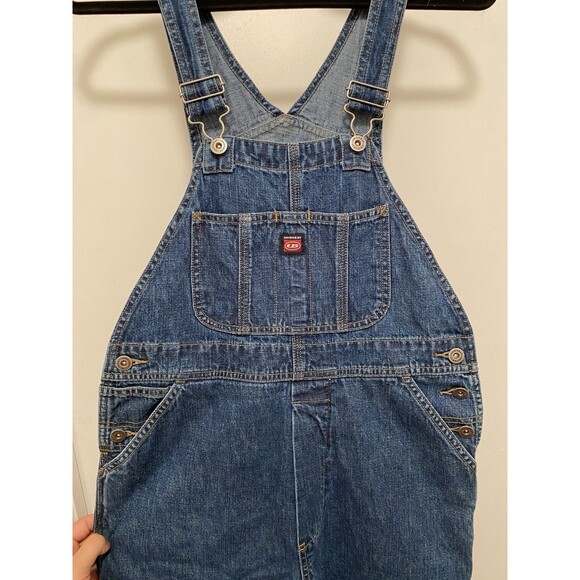 VINTAGE 90s Y2K Union Bay Denim Bib Overalls Blue Jean 100% Cotton Size XS - Picture 3 of 10